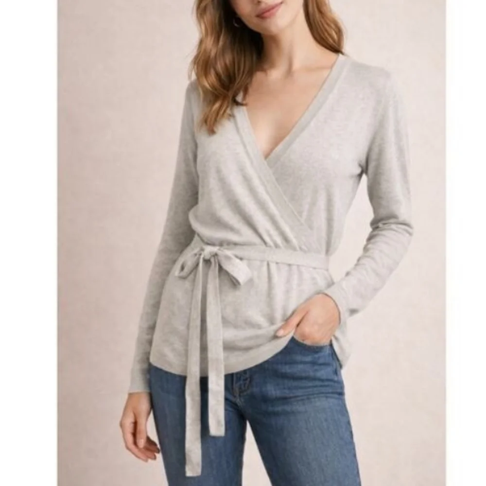 J. Crew Mercantile Full Wrap Tie Bow Sweater Sz S